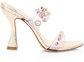 Thumbnail for your product : Sophia Webster Dina Embellished Vinyl Metallic Mules