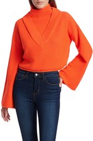Thumbnail for your product : Victor Glemaud Highneck Bell-Sleeve Knit Wool Sweater