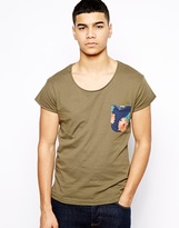 Thumbnail for your product : Jack and Jones T-Shirt With Floral Pocket