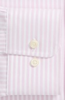 Thumbnail for your product : David Donahue Twill Stripe Trim Fit Dress Shirt