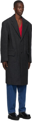 we11done Grey Felted Wool Long Coat