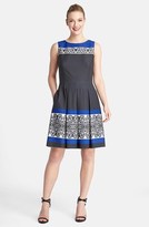 Thumbnail for your product : Tahari Print Twill Fit & Flare Dress (Regular & Petite)