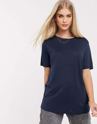 Asos Design DESIGN formal t-shirt in lyocel in navy Asos Design DESIGN formal t-shirt in lyocel in navy