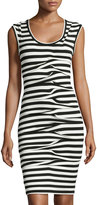 Thumbnail for your product : Nicole Miller Sleeveless Striped Dress, Black/White