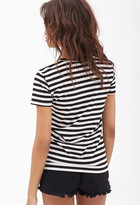 Thumbnail for your product : Forever 21 striped snoopy graphic tee