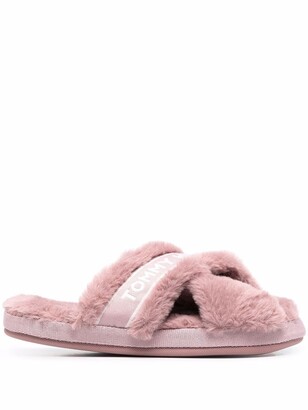 Tommy Hilfiger Tommy furry home slippers - ShopStyle