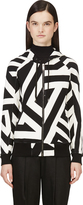 Thumbnail for your product : Gareth Pugh Black & White Graphic Stripe Hoodie