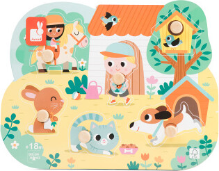 TJMAXX Chunky Wooden Country Peg Puzzle