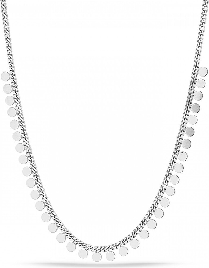 Spero London Disk Charm Coin Chain Necklace In Sterling Silver - Silver