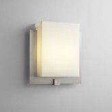 Thumbnail for your product : Oxygen Lighting Pathways Wall Sconce, Matte White Diffuser with Satin Nickel Finish -Open Box