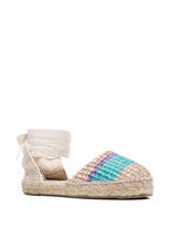 Thumbnail for your product : Manebi Striped Lace-Up Espadrilles