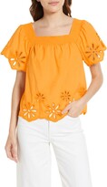 Thumbnail for your product : Rails Sonora Eyelet Trim Organic Cotton Blend Blouse