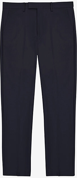 Reiss Mens Navy Eastbury Slim-Fit Mid-Rise Stretch-Cotton Chinos 32R