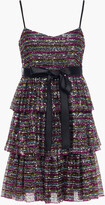 Thumbnail for your product : RED Valentino Tiered Sequined Tulle Mini Dress