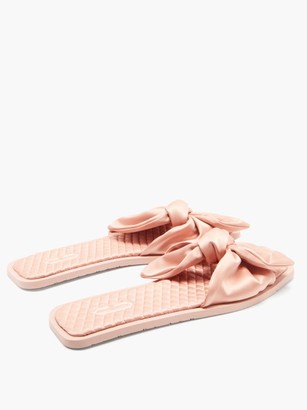 Carlotha Ray Arielle Knotted Square-toe Satin Slides - Pink