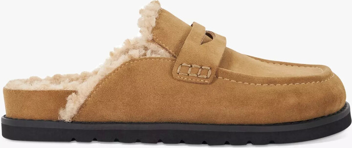 Dune Goldy Suede Shearling Lined Backless Mules ShopStyle