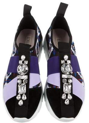 Emilio Pucci Embellished Slip-On Sneakers