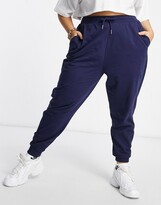 Thumbnail for your product : ASOS Curve DESIGN Curve basic slim trackies in navy