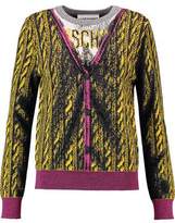 Moschino Intarsia-Knit Virgin Wool Cardigan