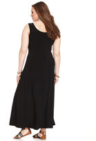 Thumbnail for your product : Love Squared Plus Size Sleeveless Colorblock-Printed Maxi Dress