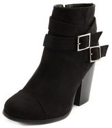 Thumbnail for your product : Charlotte Russe Sueded Chunky Heel Bootie