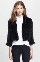 Thumbnail for your product : Rebecca Minkoff 'Cammy' Crop Genuine Rabbit Fur Cardigan