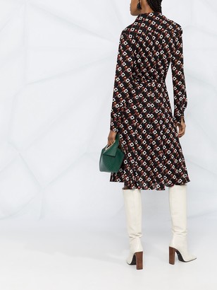 Diane von Furstenberg Geometric-Print Long-Sleeved Mini Dress