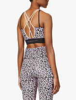 Thumbnail for your product : Redemption Athletix Leopard-print scoop-neck recycled polyamide-blend bra