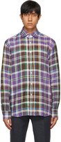 Thumbnail for your product : Ralph Lauren Purple Label Purple Linen Plaid Shirt