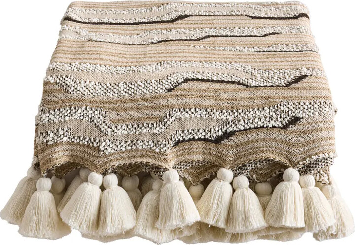 Soho Home Cloud knitted tassel-detail throw