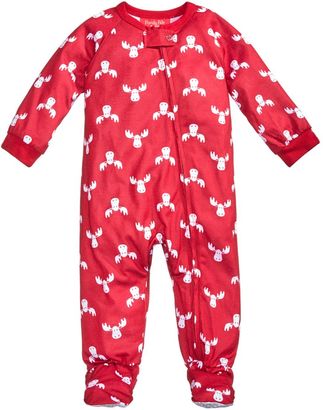 Family Pajamas 1-Pc Moose-Print Footed Pajamas, Baby Boys or Baby Girls and Toddler Boys or Toddler Girls, Created for Macy's