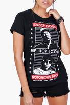 Thumbnail for your product : boohoo Tia License Notorious B.I.G Print Tee