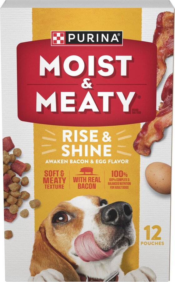 Moist & Meaty Rise & Shine Bacon and Egg Dry Dog Food, 6-oz, 12 ct