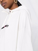 Thumbnail for your product : Pinko Embroidered-Slogan Cotton Hoodie