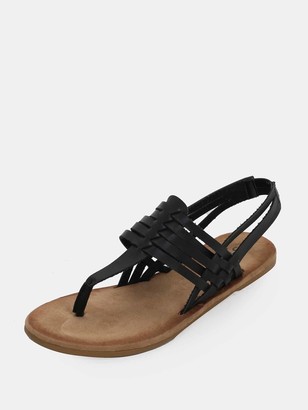 Shein Strappy Huarache Thong Slingback Flat Sandals