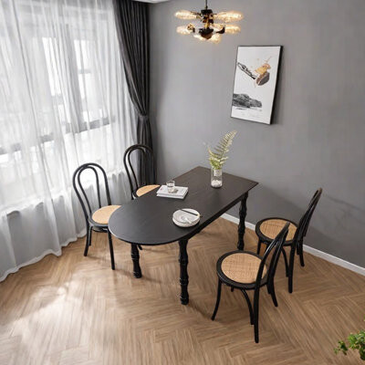 Zhang's SereneLodge Vintage solid wood ash dining table set