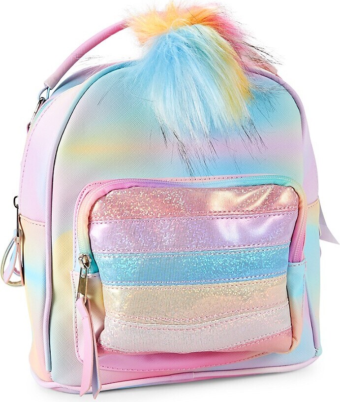 UNDER ONE SKY Unicorn Weekender Zipper Bag rainbow zipper top side