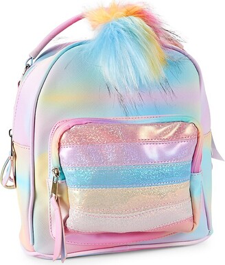 Under One Sky Unicorn Weekender Zipper Bag rainbow zipper top side pockets