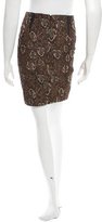 Thumbnail for your product : Yigal Azrouel Leather-Trimmed Patterned Skirt