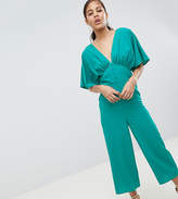 Thumbnail for your product : ASOS Tall DESIGN Tall Tea Jumpsuit With Kimono Sleeve And Button Detail