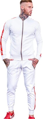 Mens Tracksuit Set 2 Piece Athletic Sports Casual Full Zip Active wear Sweatsuit 