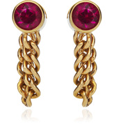 Thumbnail for your product : Janis Savitt Chain Hoop Ruby Earrings