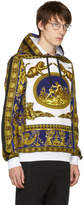 Thumbnail for your product : Versace White and Black Feline Brocade Hoodie