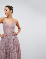 Thumbnail for your product : Asos Design ASOS Lace Cami Midi Prom Dress