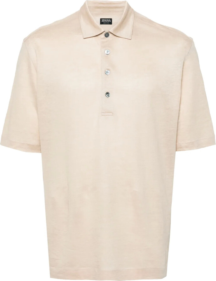 Ermenegildo Zegna Short-Sleeve Linen Polo Shirt