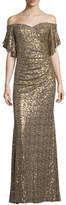 Thumbnail for your product : Badgley Mischka Sequin Off-the-Shoulder Evening Gown