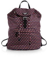 Thumbnail for your product : Prada Vela Octagon-Patterned Nylon Backpack