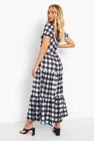 Thumbnail for your product : boohoo Gingham Print Tie Back Maxi Dress