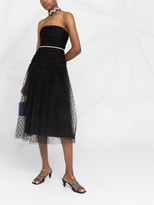Thumbnail for your product : Self-Portrait Polka Dot Tulle Midi Dress