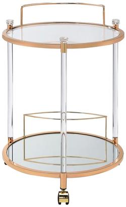 ACME Furniture Todd Clear Glass and Gold Serving Cart